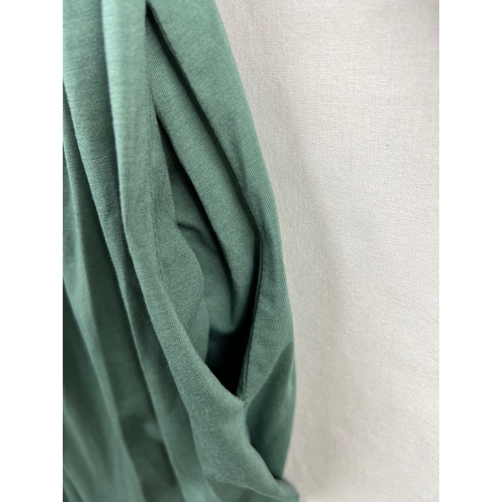 OUGES Maxi Dress Women Medium Green Long Sleeve Wrap V-Neck Jersey Pockets - Picture 11 of 12